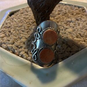 Asian silver gemstone Ring